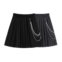 gothic women pleated skirts black high waist female mini skirt preppy style casual woman skirts fashion chic ladies dance skirt
