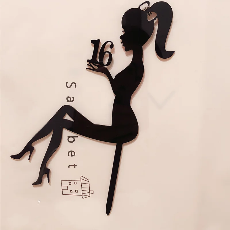 

Acrylic High Heels Lady Birthday Cake Topper 16 18 21th Birthday Cupcake Toppers for Girls Birthday Cake Topper Party Supplies