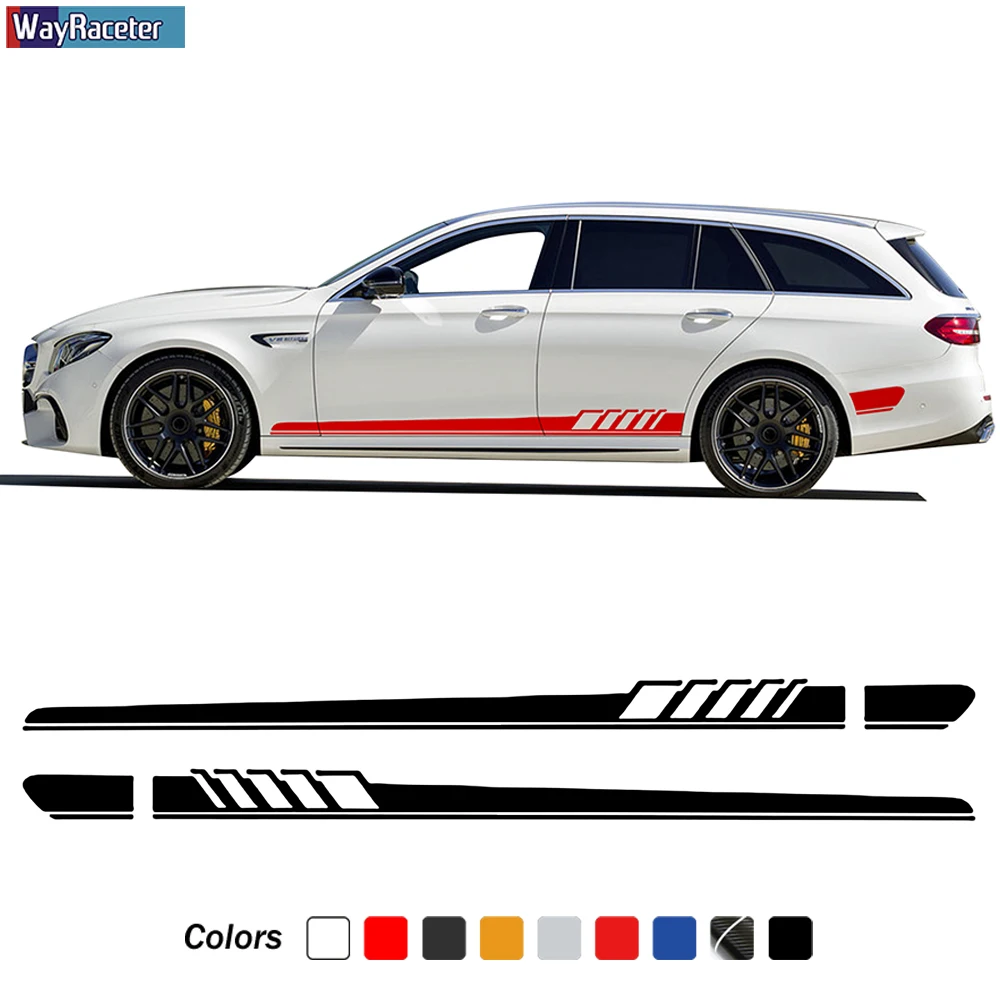 2 шт. издание 1 Боковая Полосатая юбка Наклейка для Mercedes Benz E Class W213 S213 E43 E53 E63 AMG A238 C238