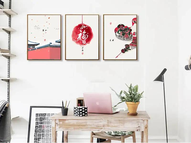 Traditional Chinese style Building Window Wall Art Posters Prints Canvas Painting Pictures for Living Room Home Décor | Дом и сад