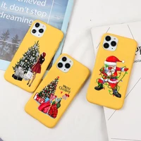 new year merry christmas girl candy color yellow phone cover for iphone 11 12 13 pro max x xr xsmax 6 6s 7 8 plus soft tpu case