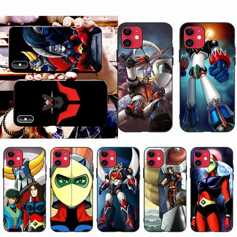 

YJZFDYRM UFO Robot Grendizer Anime Black TPU Soft Phone Case for iPhone 11 pro XS MAX 8 7 6 6S Plus X 5S SE 2020 XR case