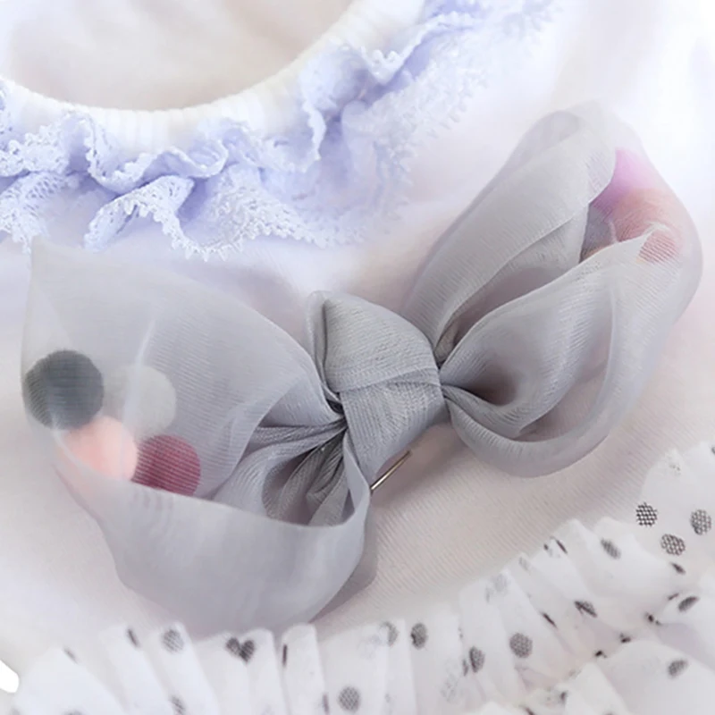 Милая одежда для домашних животных Сезон весна лето Хлопковое платье Белое