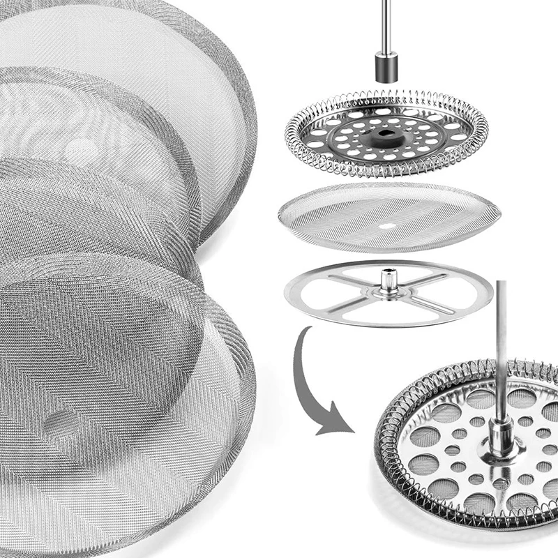 Фильтры многоразовые из нержавеющей стали для кофеварки Френч-пресс