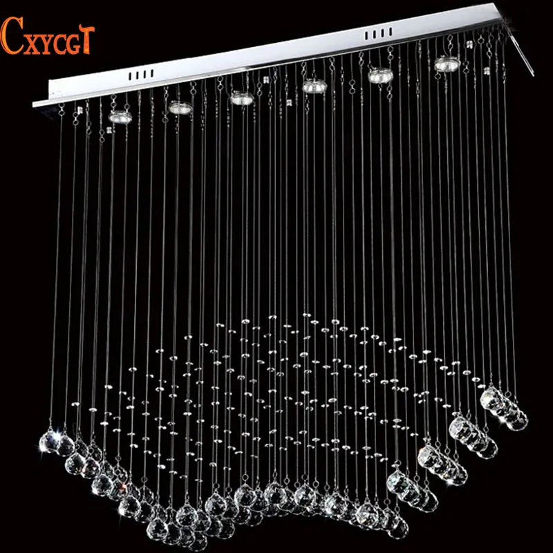 Люстра для ресторана прямоугольная хрустальная лампа креативная личность