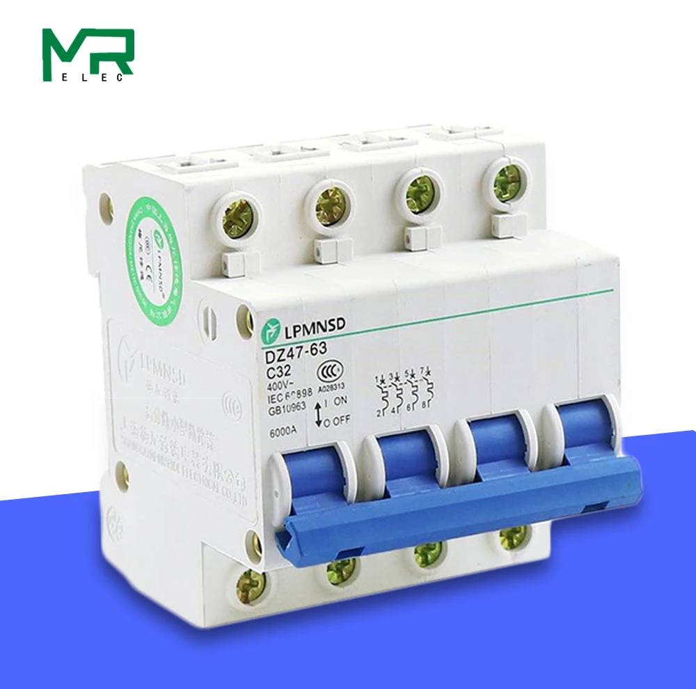 DZ47-63-4 P AC 230 V/400 V 6A 10A 16A 20A 25A 32A 40A 50A 63A Мини выключатель MCB выключатель