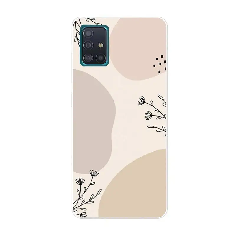 

Retro Oil Painting Art Flower Leaves Phone Case For Clear-Samsung S5 S6 S7 S8 S9 S10 S20 S21 Edge Plus E Fe Lite Cover