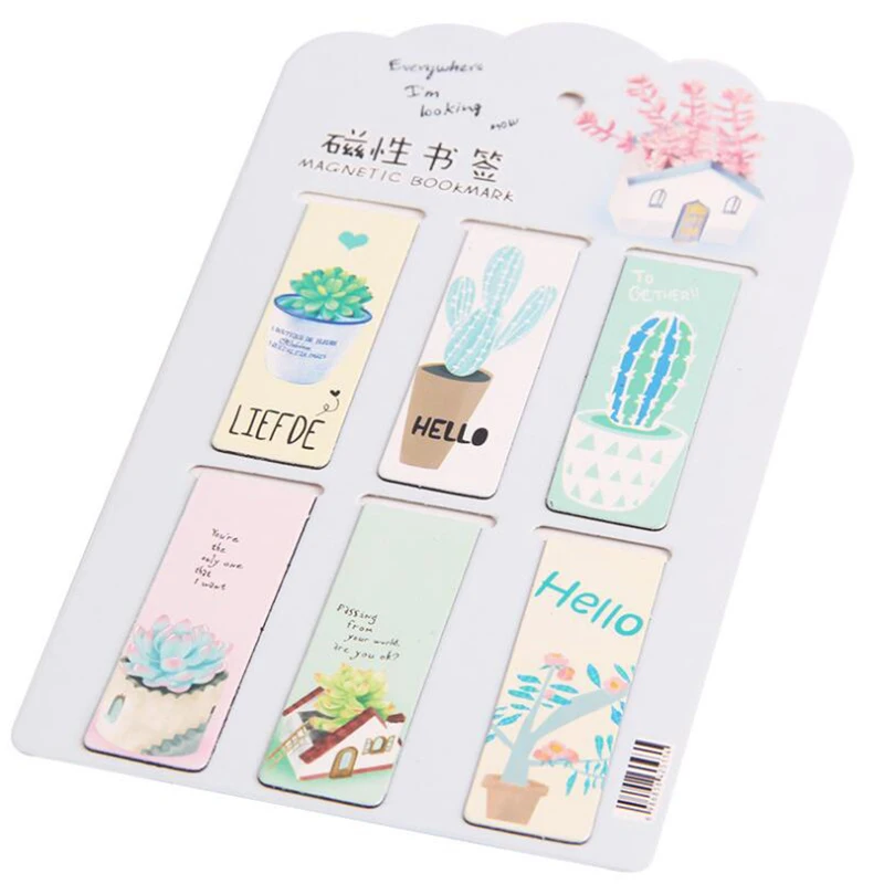 

Magnetic Cactus Bookmark Novelty Cactus Magnet Bookmarks Set of 6