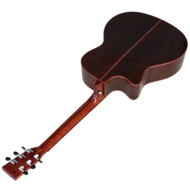 hochglanz elektro akustische gitarre 40 inch solide fichte top cutway design natürliche farbe 6 saiten folk gitarre mit gig tasche free global sh