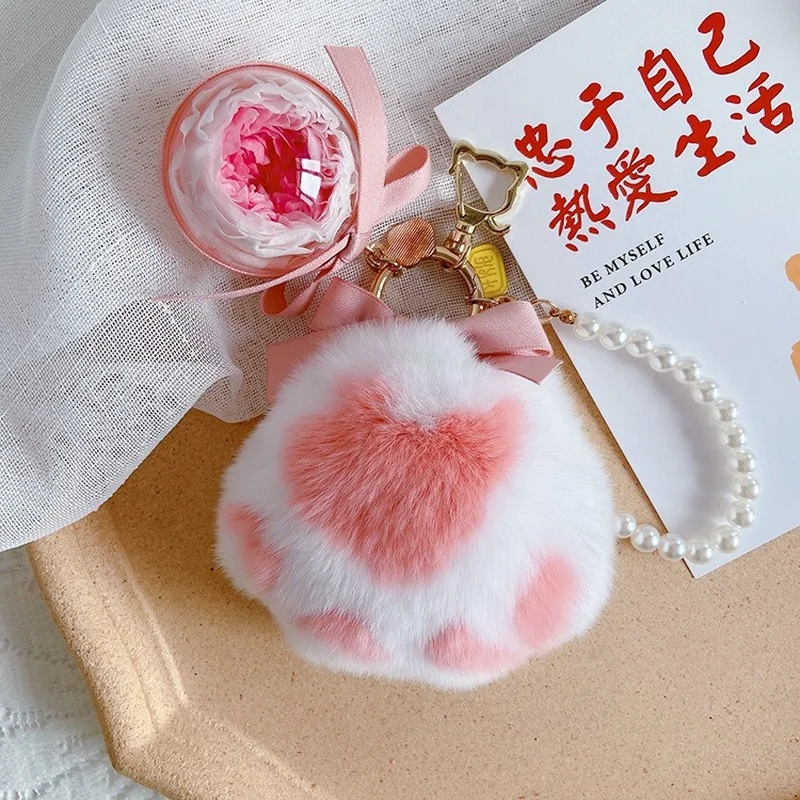 Новинка Модный женский брелок в виде плюшевой кошки строительный кролика