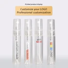 Бесплатный логотип на заказ, оптовая продажа, 5 мл, портативный прозрачный стеклянный флакон для духов с распылителем и пустой косметической крышкой с распылителем для путешествий