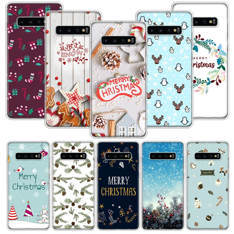 

Christmas NEW Year Phone Case Capa For Samsung Galaxy S21 S20 FE S20 Ultra S8 S9 S10 S21 Plus S10E S7 Back Cover Coque