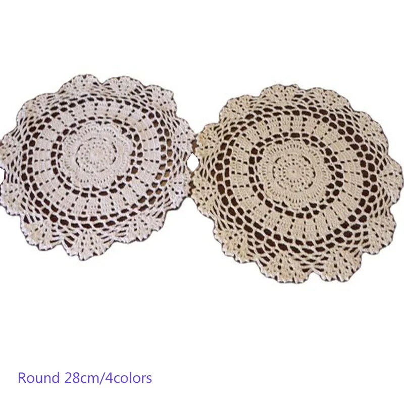 Круглая Горячая вязаная крючком скатерть ткань кружевная искусственная чайная