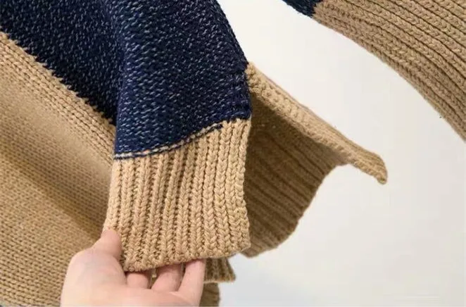

2019 New Autumn Winter Women Color Block Turtleneck Long Sleeve Sweaters Pullovers + Wool Belt Mini Skirt Set 2pcs Clothing Set