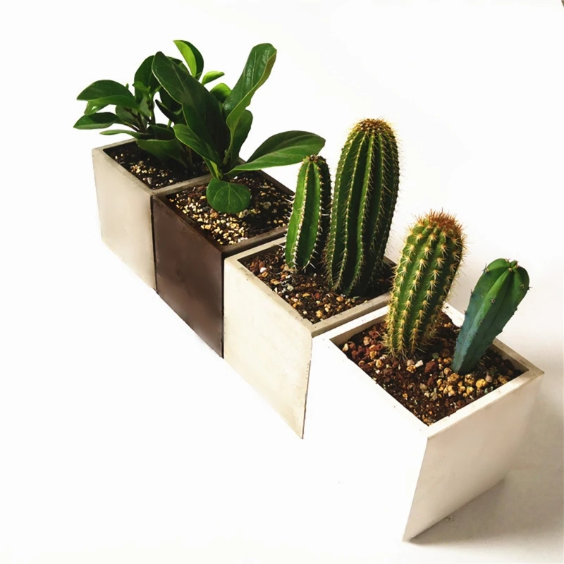 

Large 12cm Square Concrete Flower Pot Silicone Mold Succulent Planter Silicone Mold Homemade Succulent Plant Pot Molds
