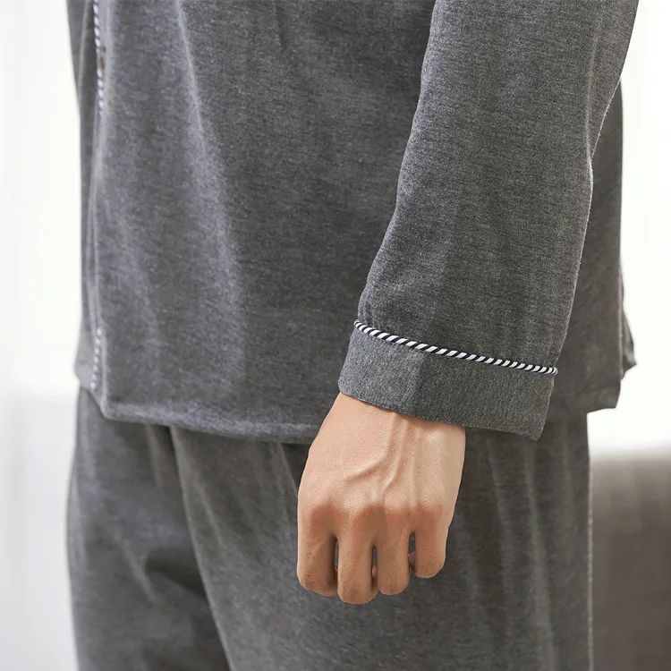 Мужская двусторонняя Пижама LYun корейский Свободный дышащий хлопковый кардиган