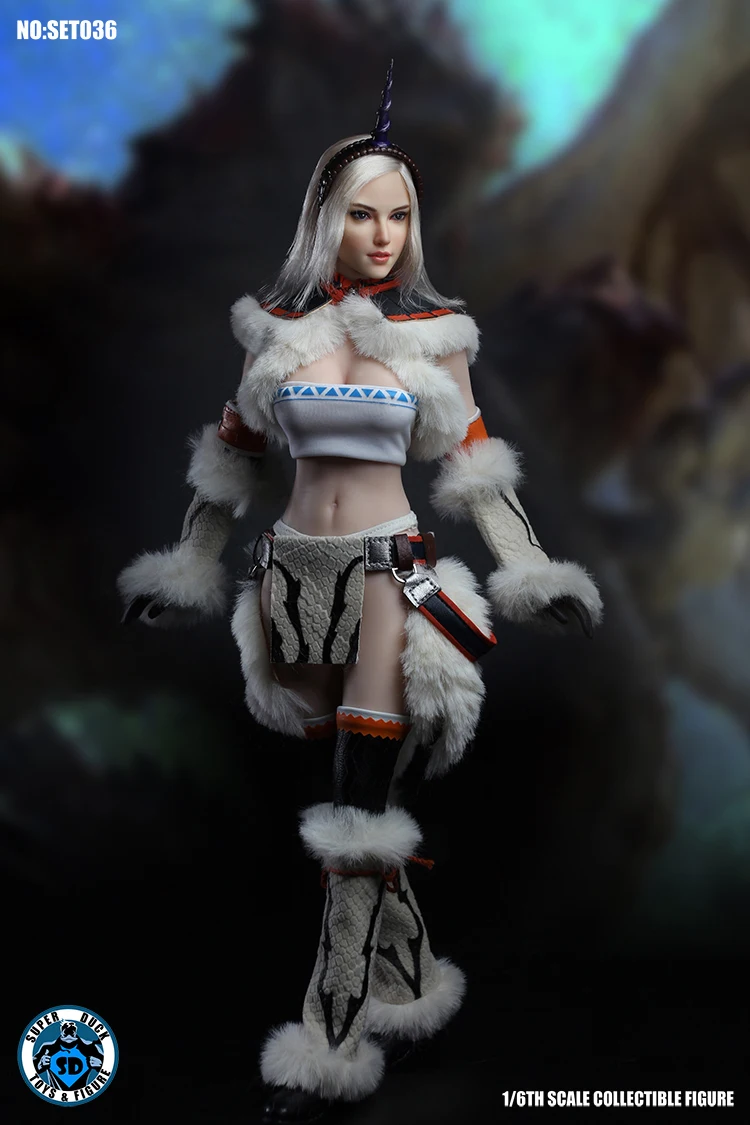 1/6 SET036 сексуальный женский монстр Охотник Единорог голова комплект одежды для 1" Женский PH кукла S10D фигура тела