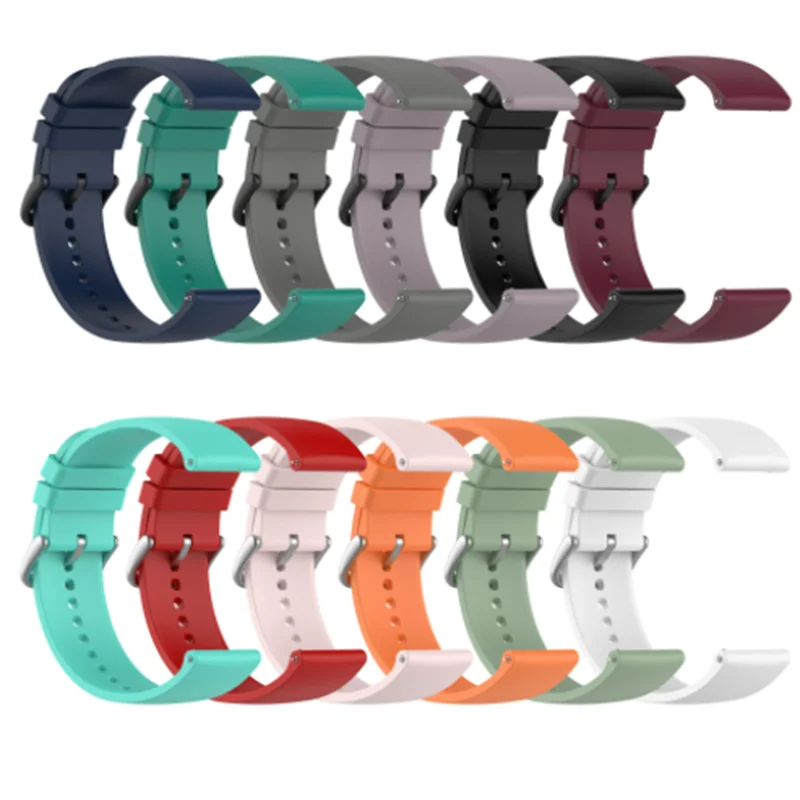 

Ремешок силиконовый 20 мм для Huami Amazfit Bip GTS GTR 42 мм, браслет для Samsung Galaxy Watch 42 мм Active 2 Gear S2, без часов