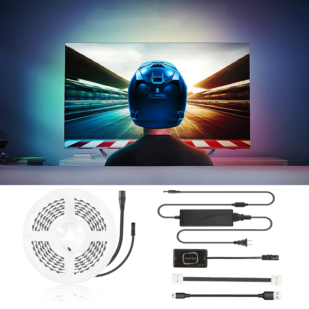 USB Ambi светильник, ТВ, ПК, экран, светодиодный, подсветка, 5050 RGB, светодиодный светильник, комплект, 1 м/2 м/3 м/4 м/5 м, меняющие цвет, полоски, монитор цвета мечты