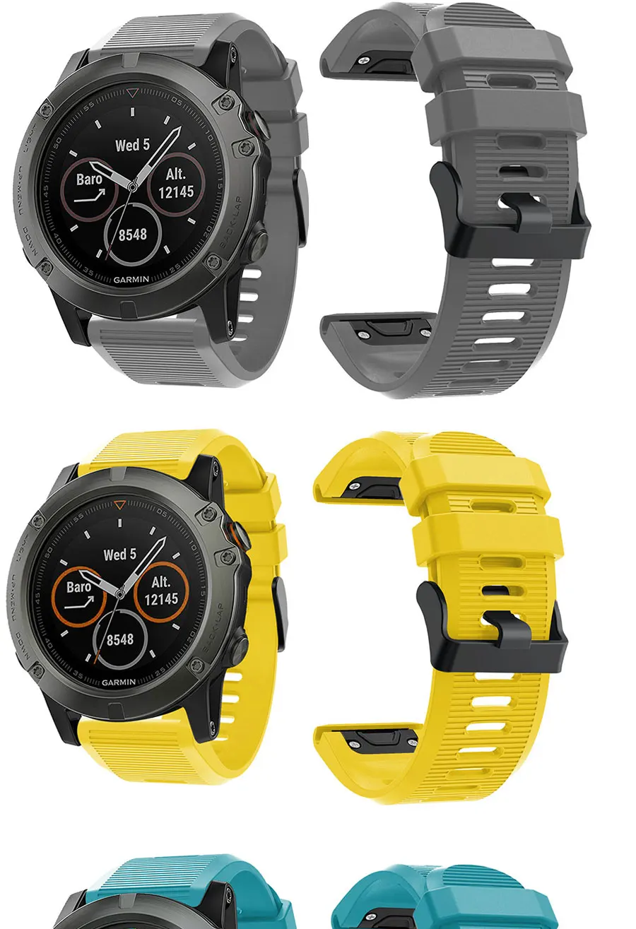Силиконовый 26 мм быстросъемный ремешок для наручных часов Garmin Fenix 3 HR 5X 5X 6X Pro Easyfit силиконовый ремешок