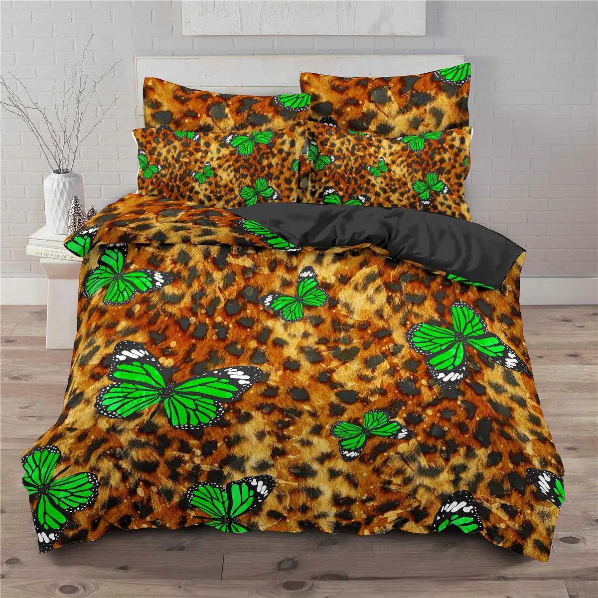 

Butterfly Print Duvet Cover 3D Leopard Adult Child Bed Cover Set And Pillowcases Queen King Size Comfortable Bedding Set
