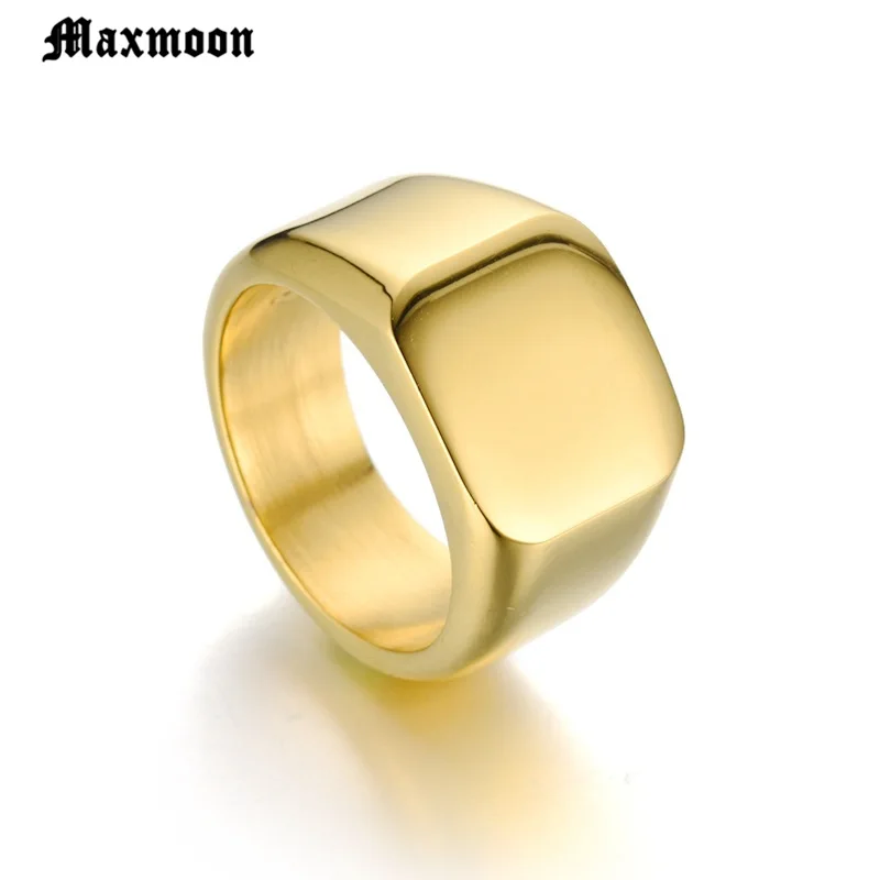 Maxmoon 316L кольца из нержавеющей стали гладкие Простые Свадебные Кольца для женщин мужской подарок высокое качество кольцо ювелирные изделия для помолвки