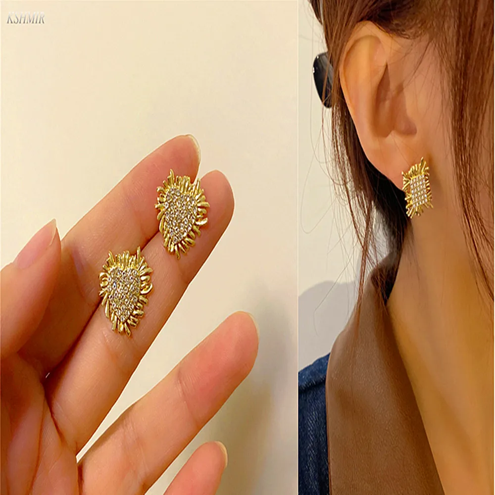 

Cordial Design Rhinestone Earring Stud/Earring Accessories/Knit Effect/DIY/Geometry Shape/Jewelry Finding & Components