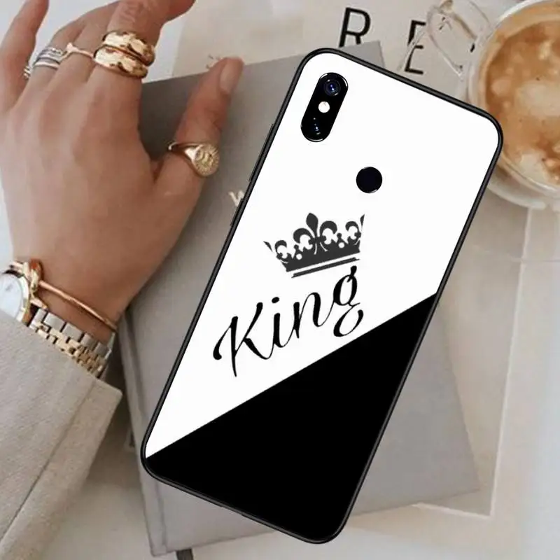 

King Queen Couple Lovers Phone Case For Xiaomi Redmi 7 8 9t a3Pro 9se k20 mi8 max3 lite 9 note 9s 10 pro