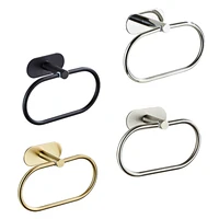 towel ring punch free round style silver stainless steel toilet roll holder self adhesive toilet paper holder for bathroom
