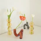 Ваза для цветов на свадьбу, стеклянная ваза с розовыми цветами, ручная работа, настольные вазы для цветов, центральная часть украшения