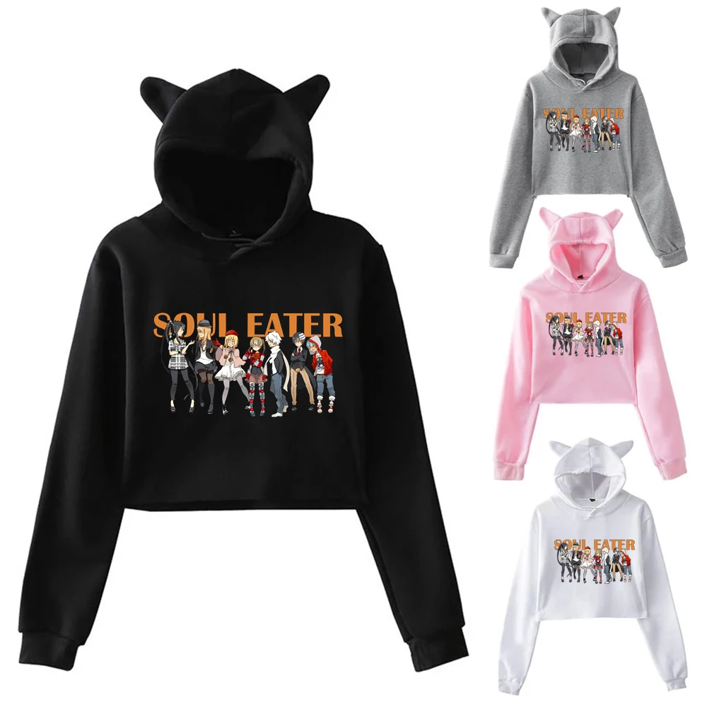 

Soul Eater худи с кошачьими ушами Harajuku с капюшоном на каждый день для мужчин и женщин с капюшоном свободного кроя толстовка женская одежда