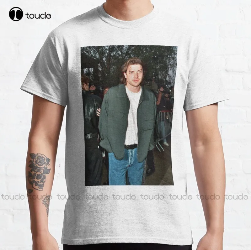 

New Brendan Fraser The Mummy Sexy Actor Classic T-Shirt Goth Shirt Cotton Tee Shirts S-5Xl