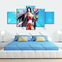 5pcs frameless canvas painting wall poster caharming woman boa hancock from japanese anime one piece for home rooms wall decora