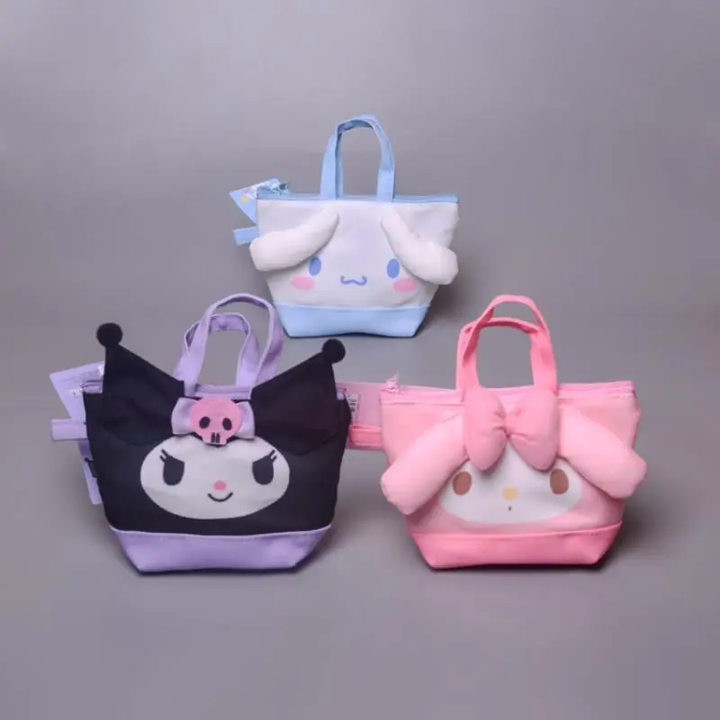 

New Kawaii Anime Sanrioed Mymelody Kuromi Cinnamoroll Cute Coin Purse Sweet Handbag Cartoon Plush Storage Bag Kids Toys Gift