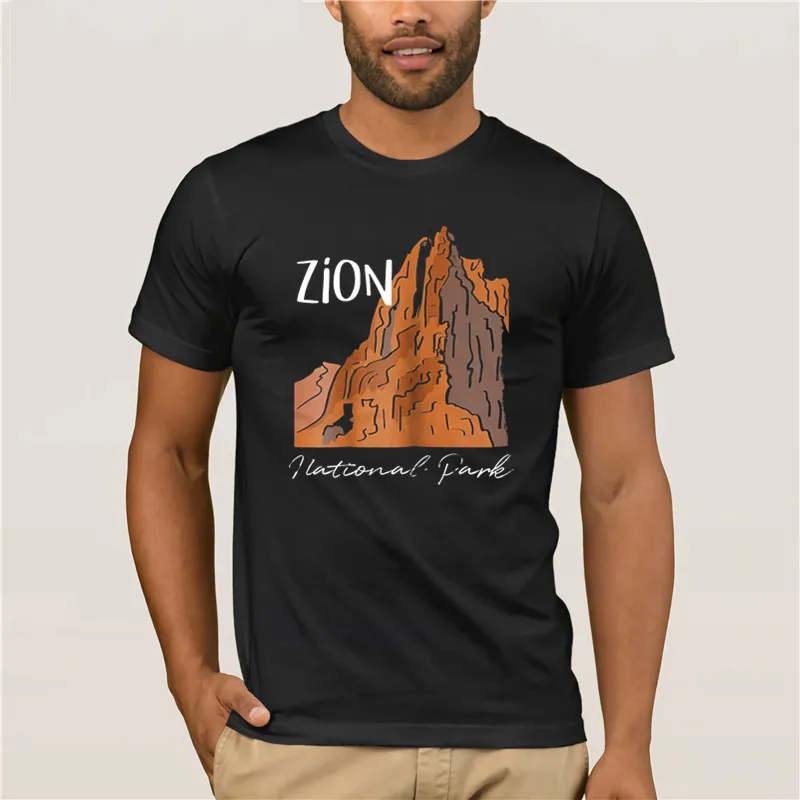 Мужская футболка с принтом Zion National Park модная летняя мужская коротким рукавом