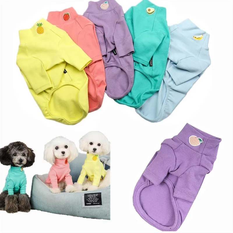 Толстовки для собак с фруктовым узором Весенняя мягкая хлопковая одежда