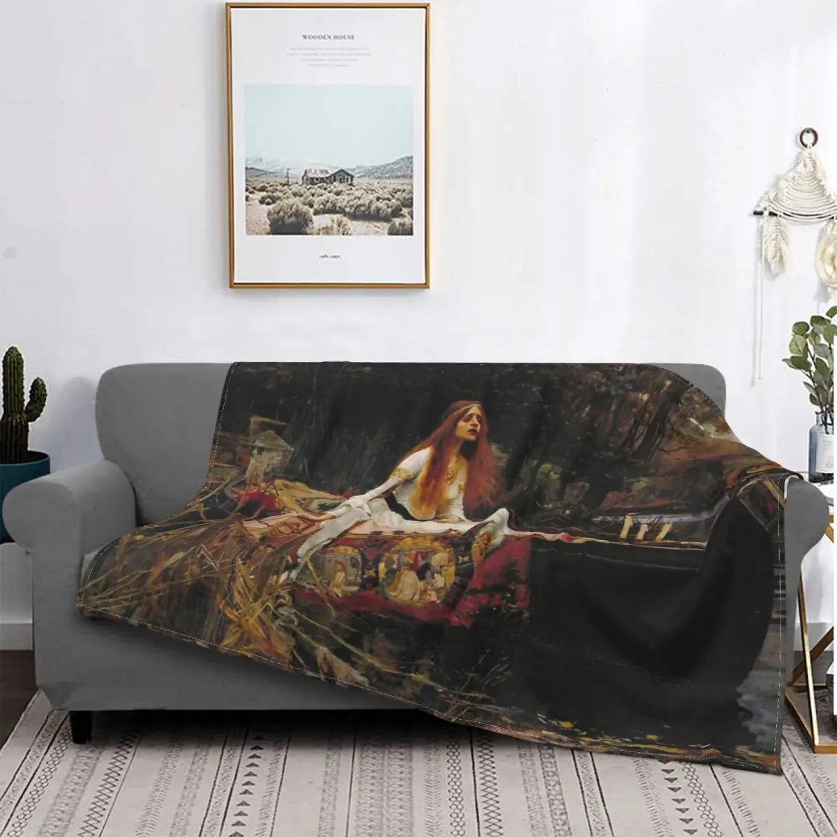 

The Lady Of Shalott - Blanket Bedspread Bed Plaid Comforter Plaid Sofa Hooded Blanket Summer Bedspreads