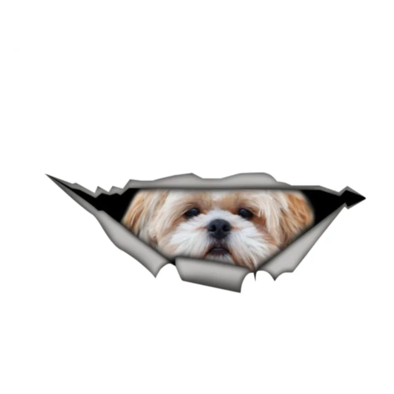 

13 см x 4,8 см Shih tzu Автомобильная Наклейка 3D Pet графическая виниловая наклейка на окно автомобиля ноутбука Наклейка s