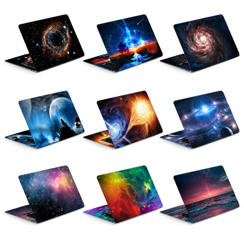 DIY Universal Laptop Cover Sticker Skins 2pcs 13.3"14"15.6"17.3" Skin Starry Sky Decorate Decal for Macbook /Lenovo/Asus/Hp/Acer