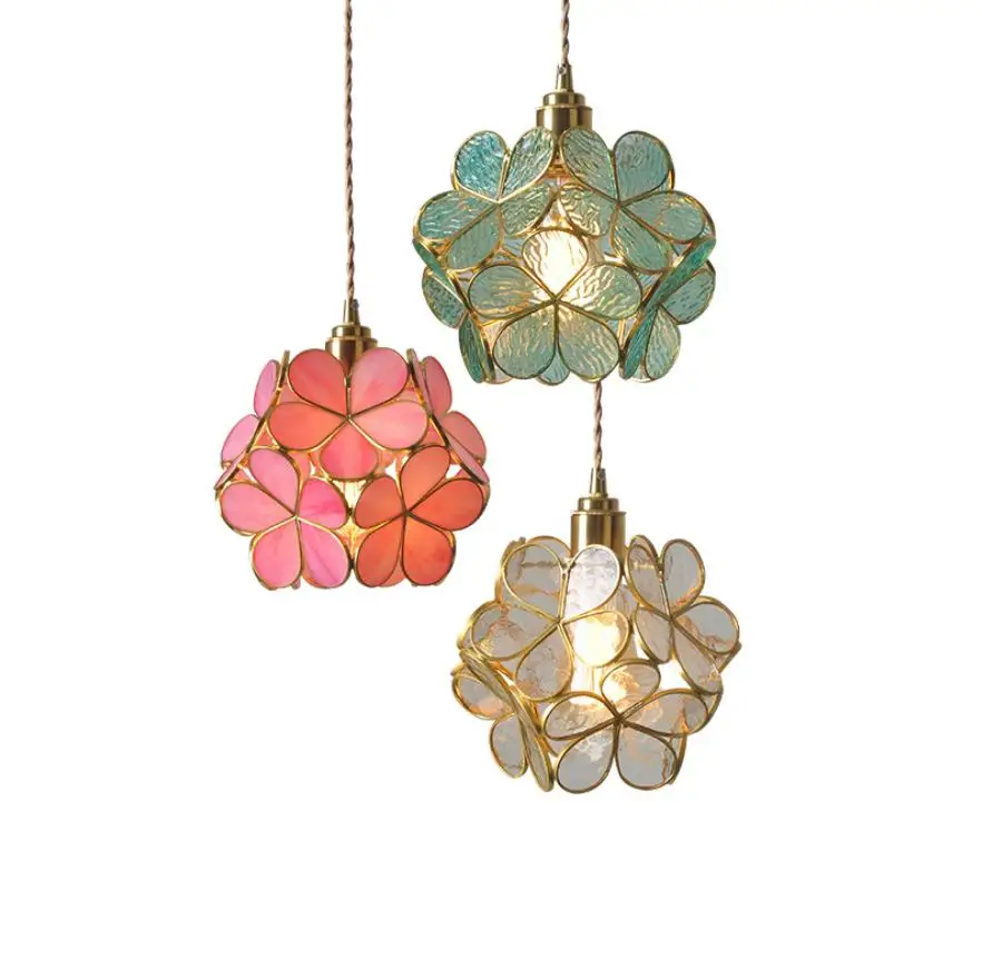Подвесные светильники в скандинавском стиле медные светодиодные лампы с цветами