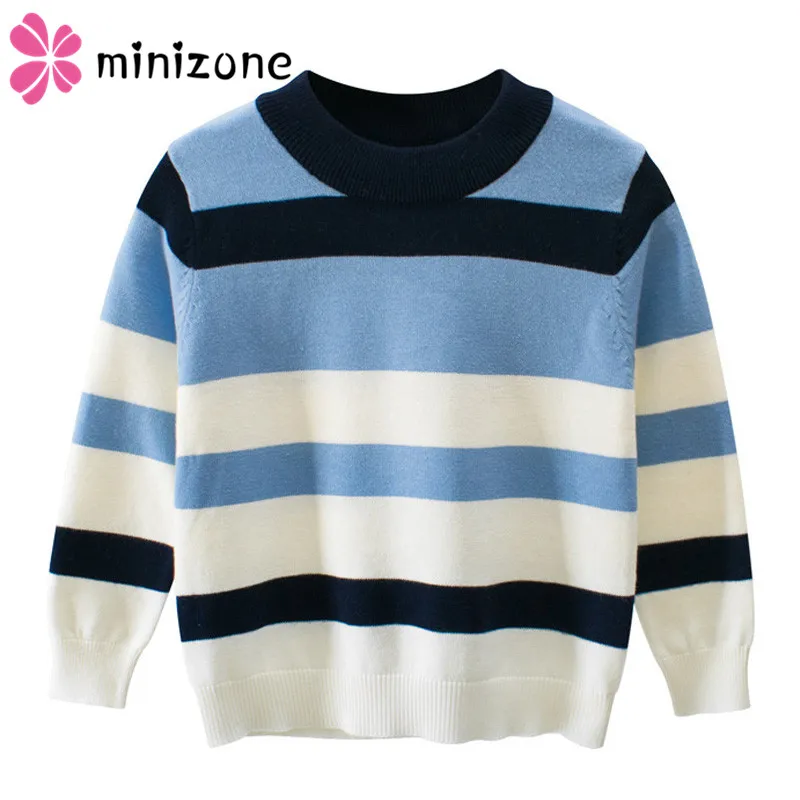 Одежда для маленьких мальчиков свитер с круглым вырезом Теплые Топы длинными