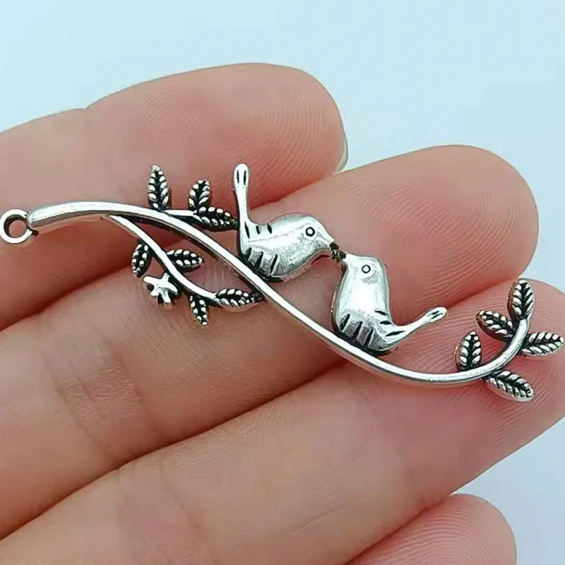 

10 шт., подвески в виде птиц, 45x15 мм