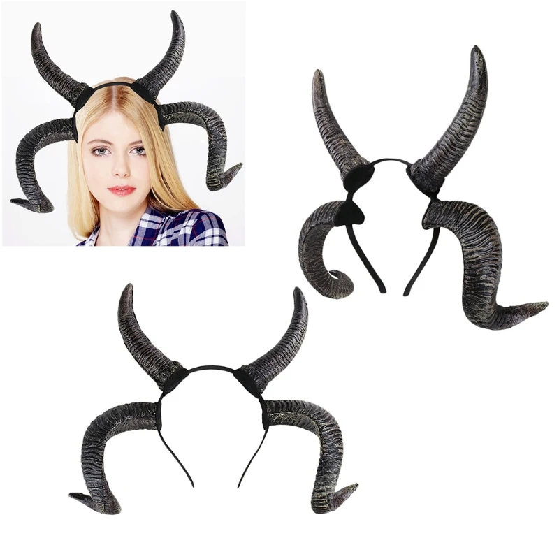 

Halloween Hair Hoop Ox Headband Theme Party Performance Headdress Antlers Horn Headbands Cosplay Hair Accessories