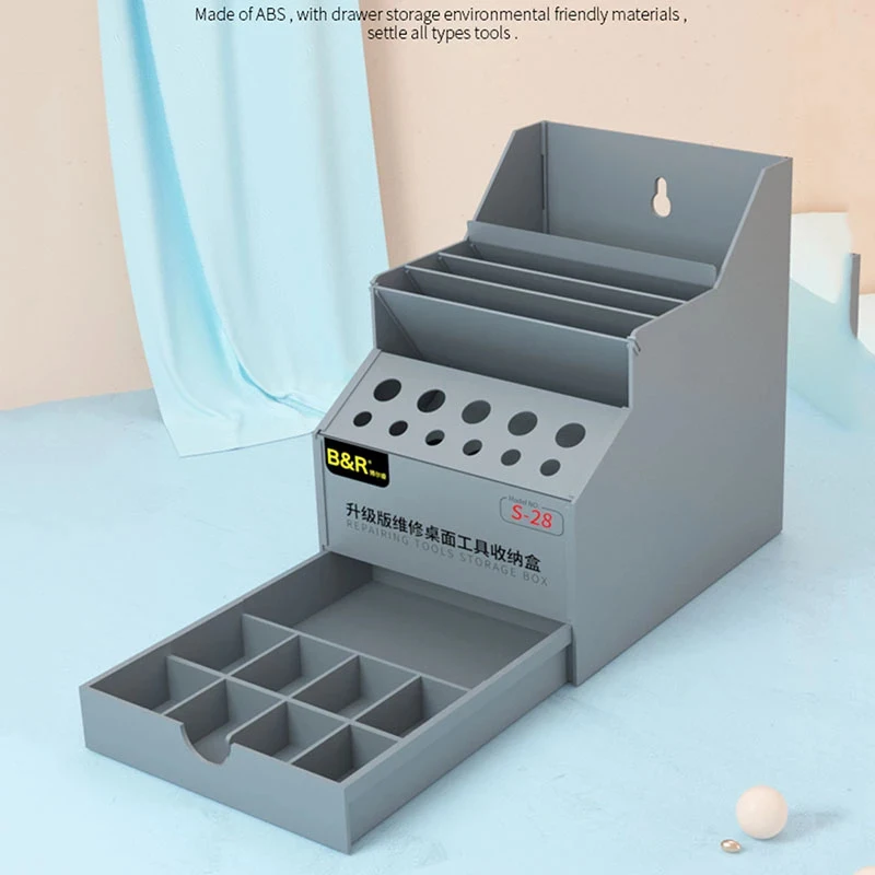 

Multi-Function Repair Tools Desktop Organizer Storage Box Mobile Phone Maintenance Component Box Screwdriver Holder Tool