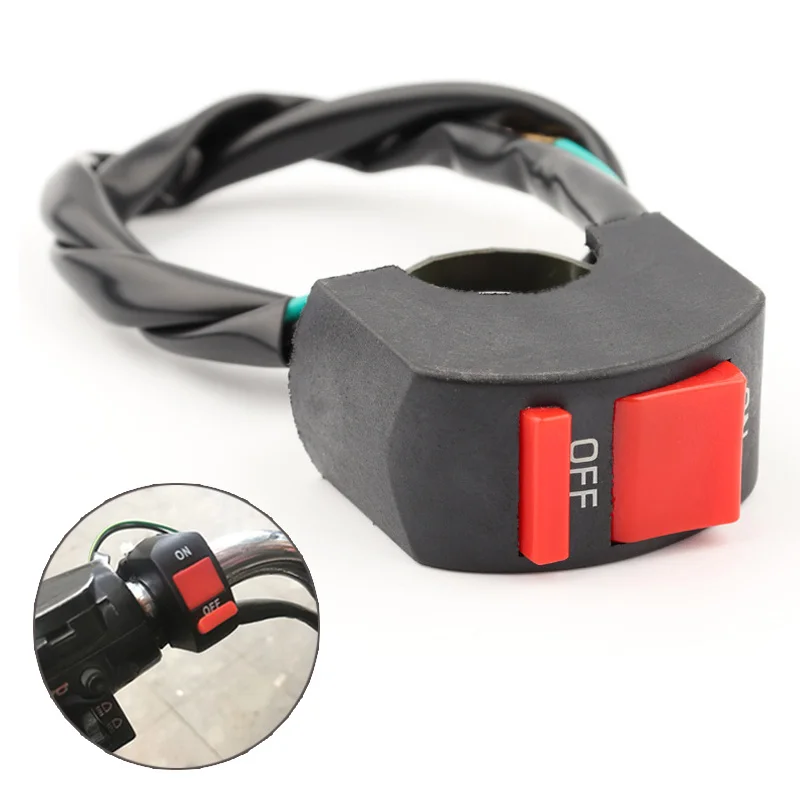 

1pc Motorcycle Switches Connector ON/OFF Button Handlebar Mount Universal Motor Scooter Headlight Switch Accessories