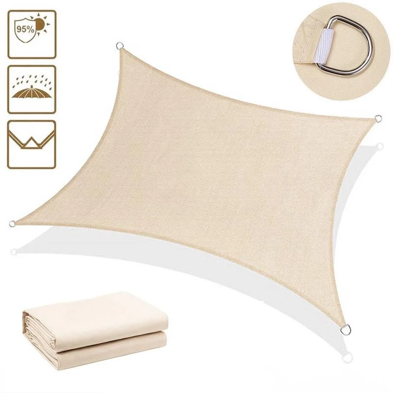 

NEW Waterproof Oxford Cloth Square Rectangle Shade Sail Garden Terrace Canopy Swimming Sun Shade Camping Hiking Yard Sail Awning