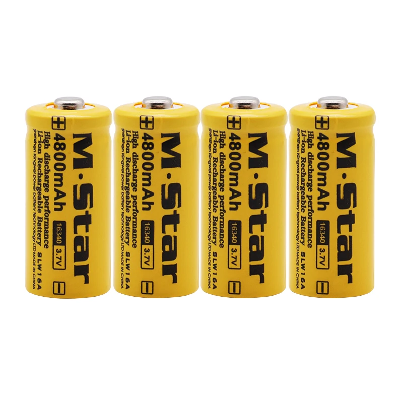 High Capacity 4800mAh Rechargeable 3.7V Li-ion 16340 Batteries CR123A Battery For LED Flashlight | Электроника