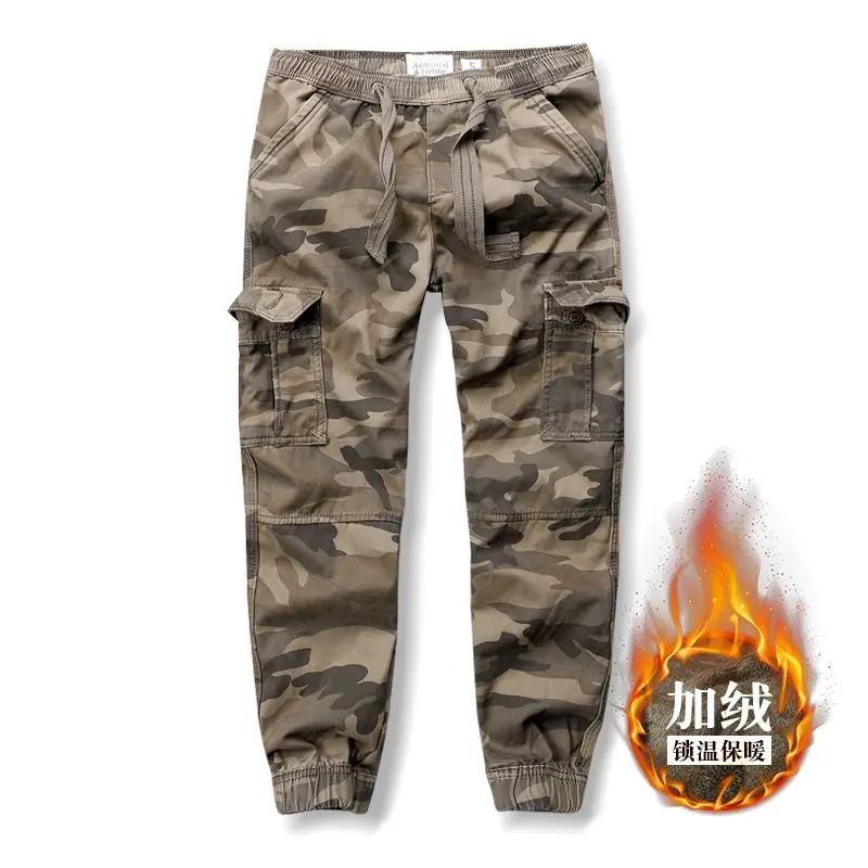 

Cargo Pants Men Military Tactical Pants High Quality Winter Fleece Camouflage Casual Speed Pants Special forces Wear-resistan