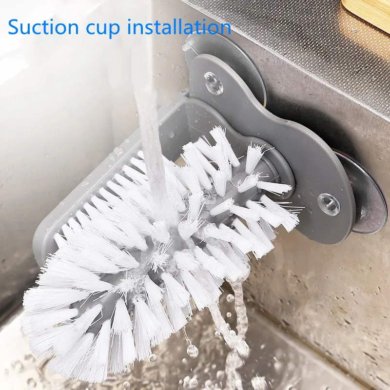 

Multifunctional cleaning brush, suction cup rotating plastic cup brush,for wine glass kettle glassware kitchen supplies