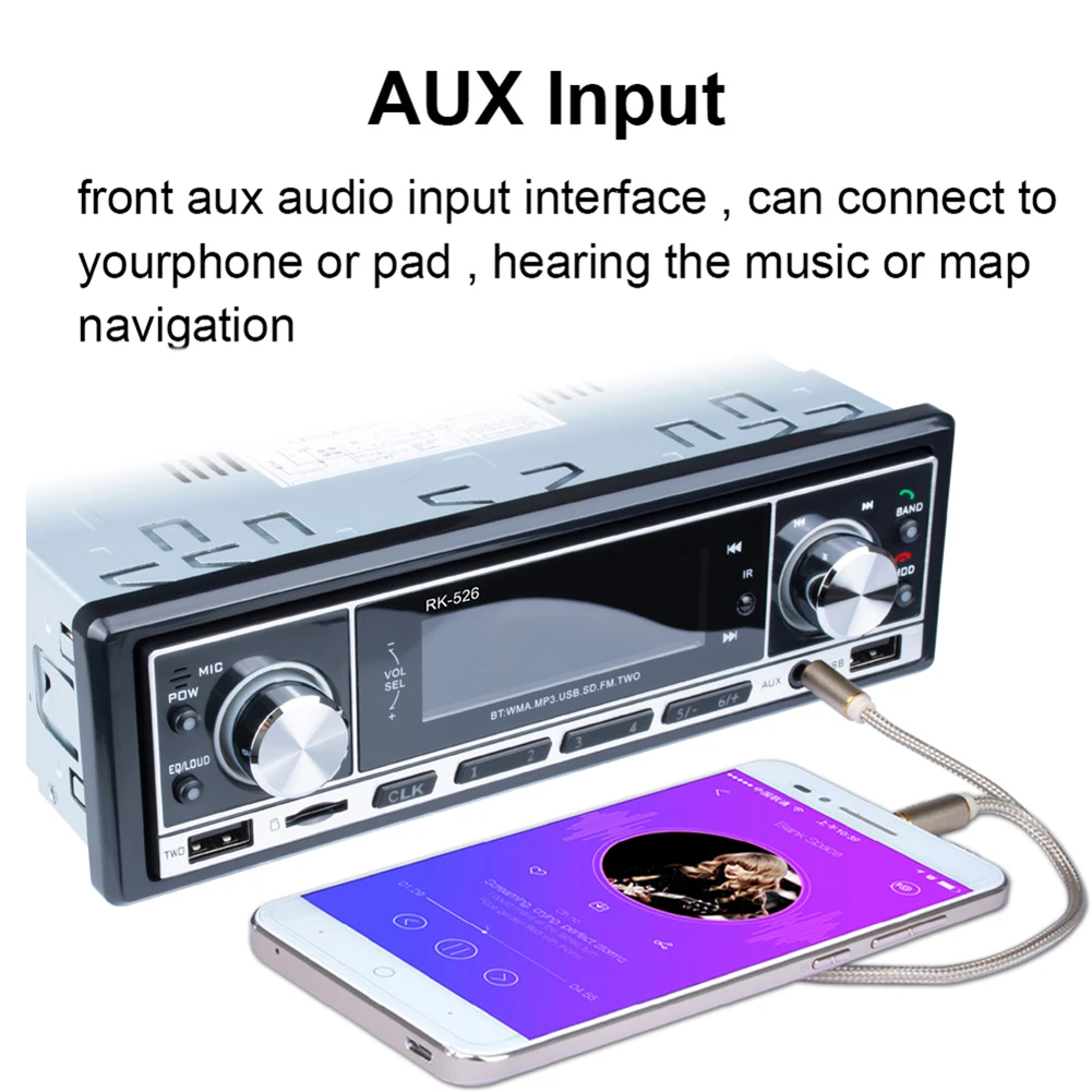 Двойной USB автомобильный Bluetooth U диск RK 526 DAB Micro SD MP3 музыкальный плеер радио mp3 FM